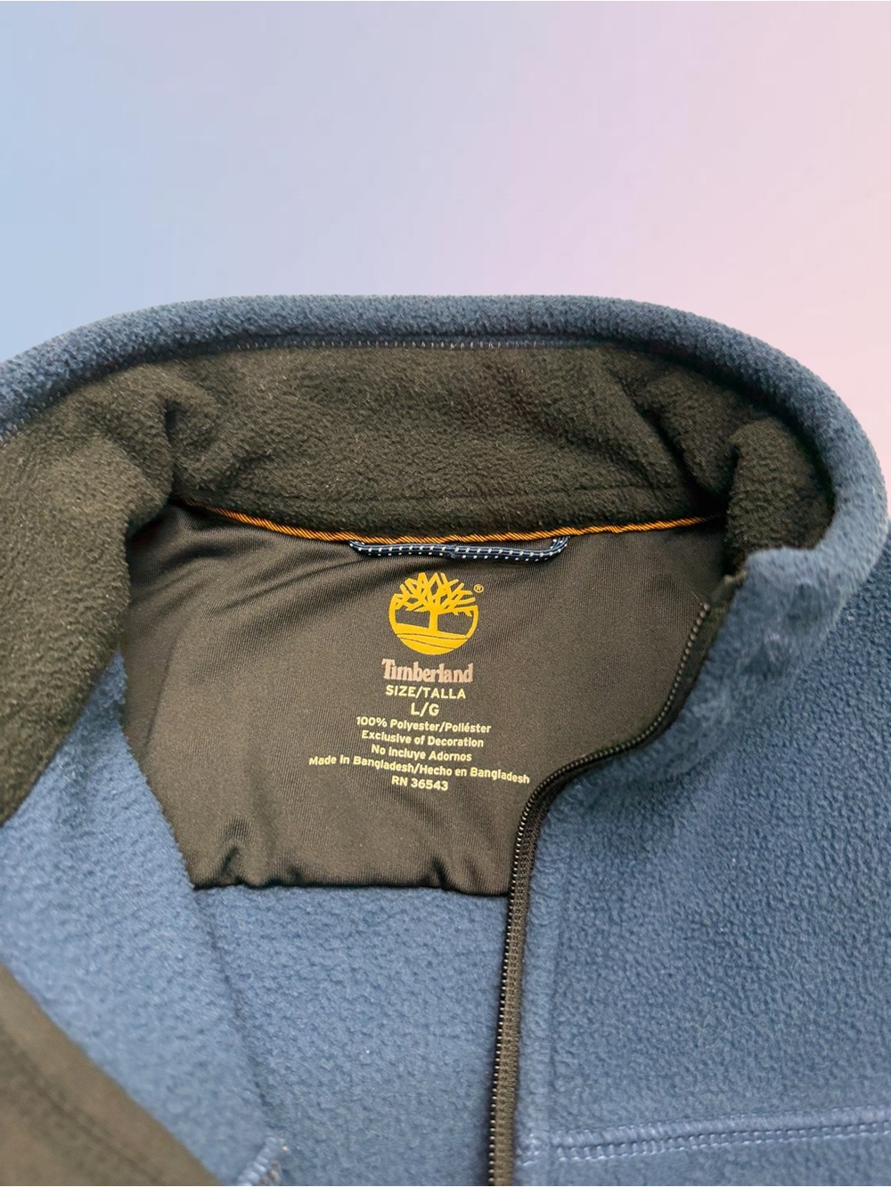 TIMBERLAND Men’s Large Fleece 1/4 Zip Pullover Jacket - Picture 6 of 6